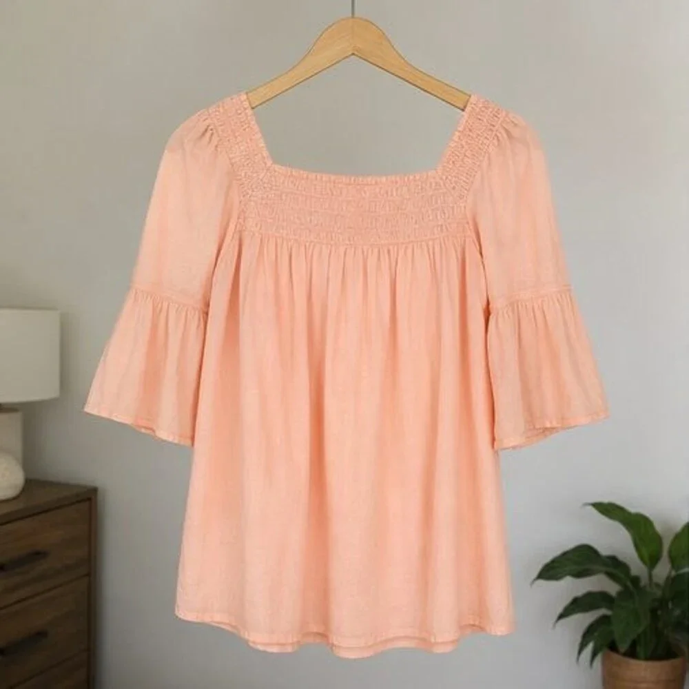 Taupe Peplum Top